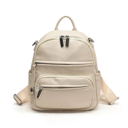 Mochila y Bolso de Hombro Versátil Femenina Elisa CARGUE - Beige