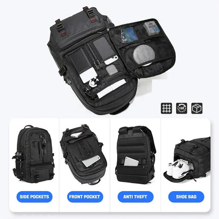 Mochila de Viaje Táctica Militar Expansible con USB Laptop 17.3" CARGUE - Vista 5