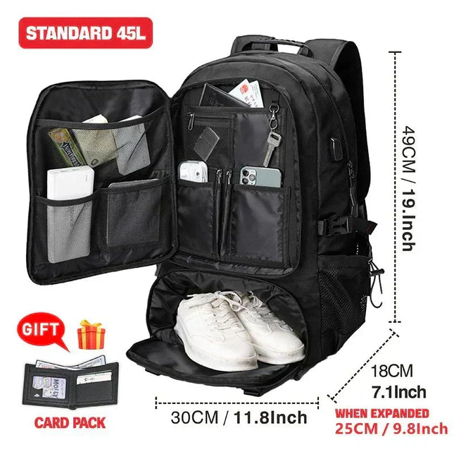 Mochila de Viaje Táctica Militar Expansible con USB Laptop 17.3" CARGUE - Vista 8
