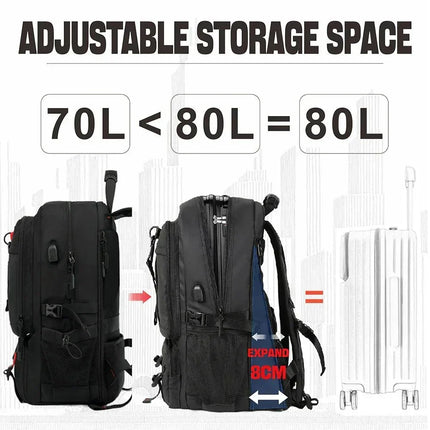 Mochila de Viaje Táctica Militar Expansible con USB Laptop 17.3" CARGUE - Vista 3