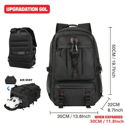 Mochila de Viaje Táctica Militar Expansible con USB Laptop 17.3" CARGUE - Vista 10