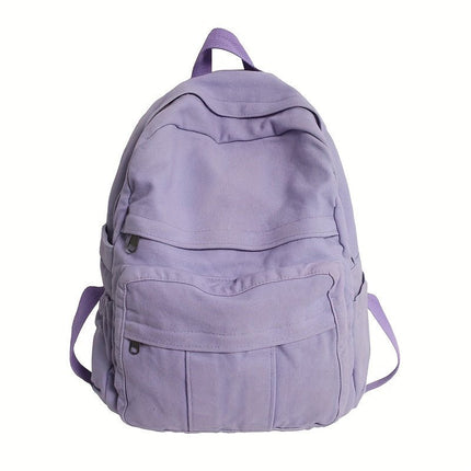 Mochila Escolar Femenina Vintage Impermeable con Bolsillos CARGUE - Púrpura