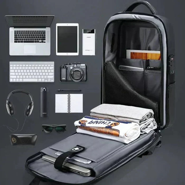 Mochila Ejecutiva Impermeable Expansible para Laptop 14" con USB CARGUE - Vista 2
