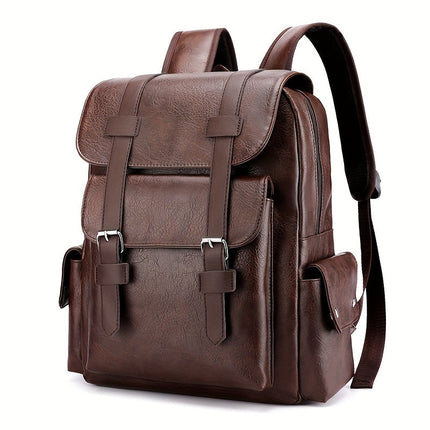 Mochila Ejecutiva Retro en Cuero Sintético Premium CARGUE - Marrón