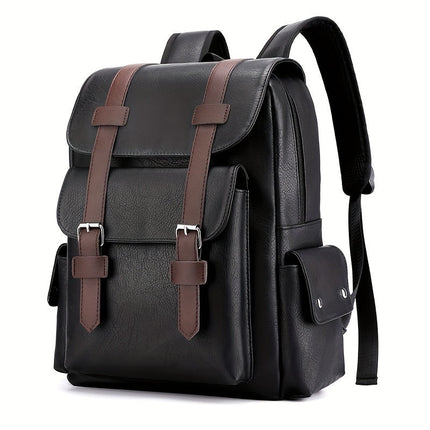 Mochila Ejecutiva Retro en Cuero Sintético Premium CARGUE - Negro