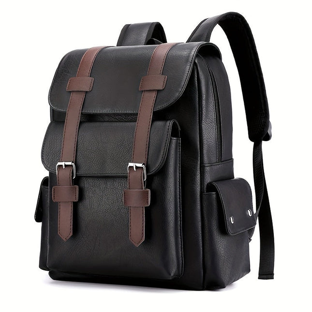 Mochila Ejecutiva Retro en Cuero Sintético Premium CARGUE - Negro