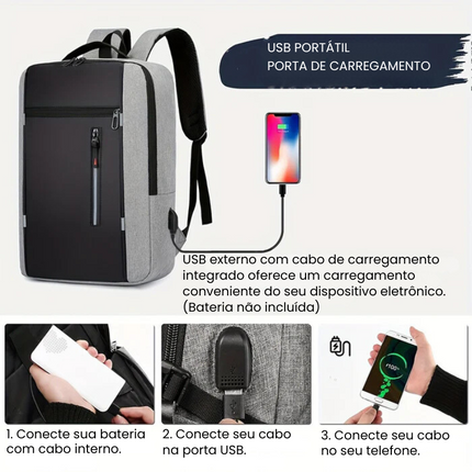 Mochila Ejecutiva Slim para Laptop con Conector USB CARGUE - Vista 4